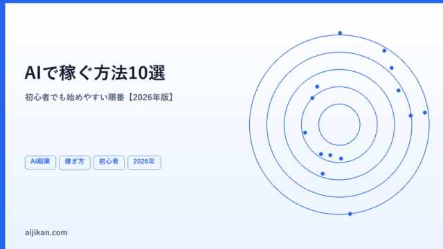 AIで稼ぐ方法10選【2026年版・初心者でも始めやすい順番】