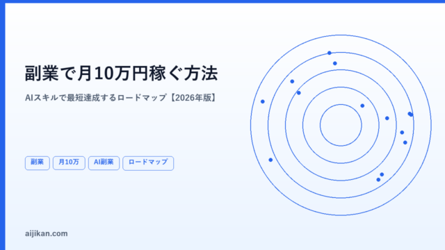 副業で月10万円稼ぐ具体的な方法【2026年・AIスキルで最短達成するロードマップ】