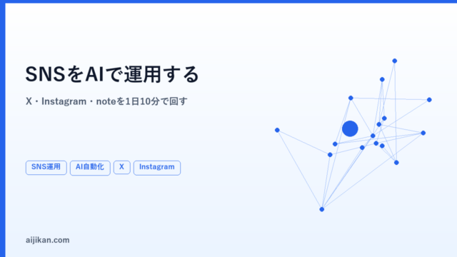 SNSをAIで運用する方法【X投稿からInstagram・note記事まで自動化】